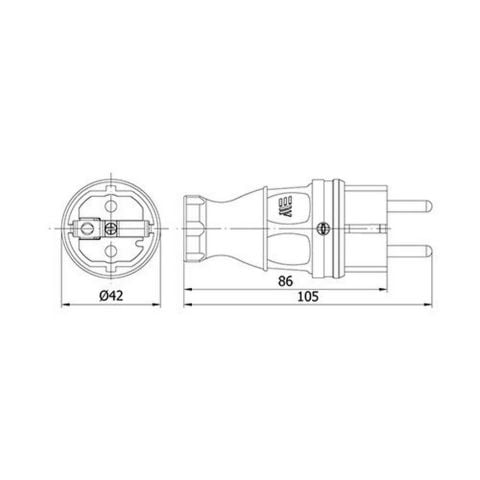 METE ENERJİ 1X16A. DÜZ FİŞ  UPS 404002