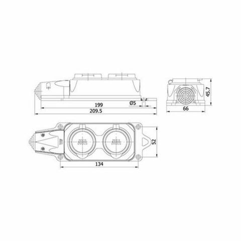 METE ENERJİ 1X16A. 2'Lİ GRUP PRİZ  404005