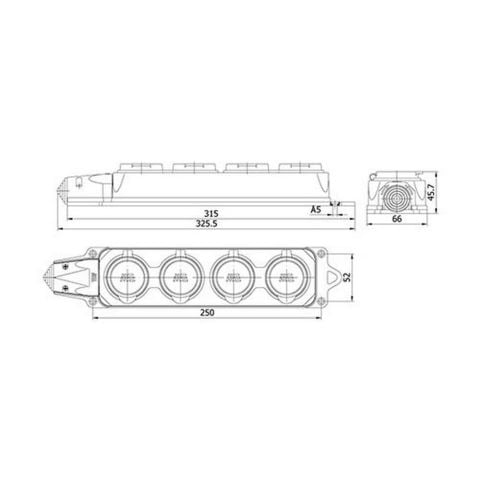 METE ENERJİ 1X16A. 4'LÜ GRUP PRİZ  404007