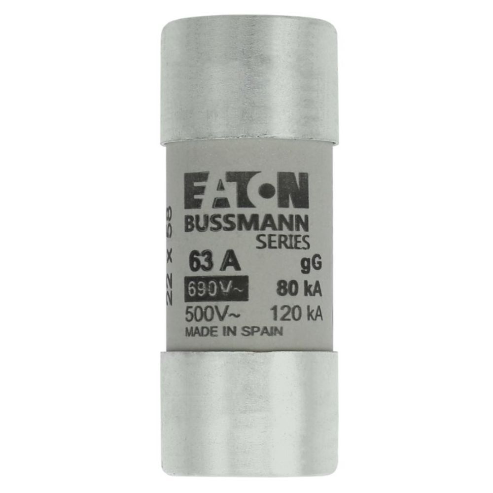 EATON C22G63 SİLİNDİRİK SİGORTA 22X58, GG/GL, 690V, 80KA - 63A