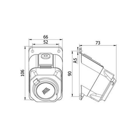 METE ENERJİ 1X16A.EĞİK  DUVAR PRİZİ  404009