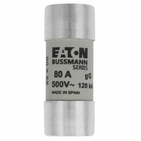 EATON C22G80 SİLİNDİRİK SİGORTA 22X58, GG/GL, 500V, 120KA - 80A