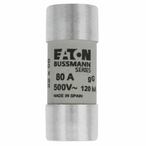 EATON C22G80 SİLİNDİRİK SİGORTA 22X58, GG/GL, 500V, 120KA - 80A