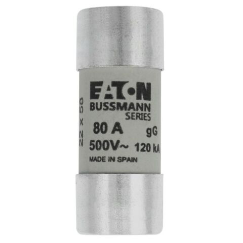 EATON C22G80 SİLİNDİRİK SİGORTA 22X58, GG/GL, 500V, 120KA - 80A