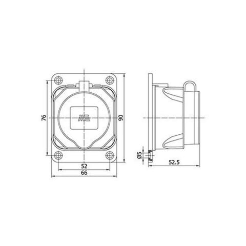 METE ENERJİ 1X16A. DUVAR PRİZİ 404012