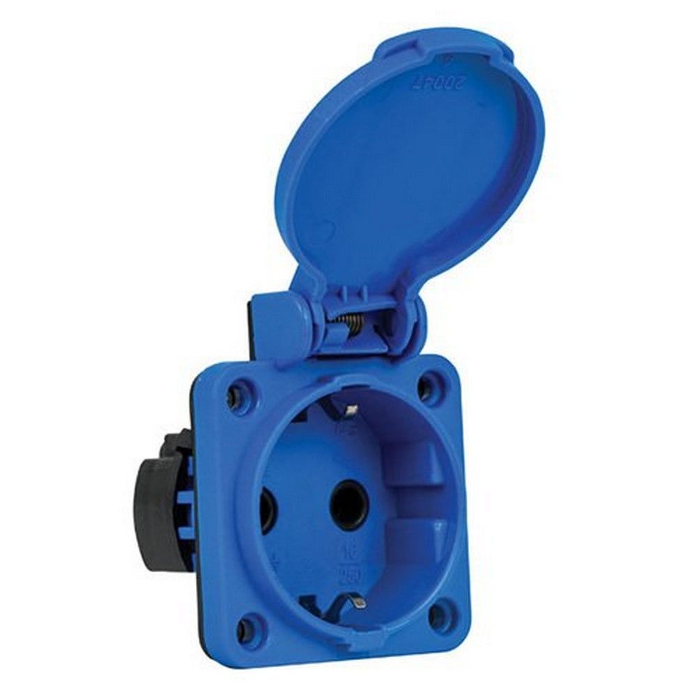 METE ENERJİ 1X16A. PANO PRİZİ (ALT YAN GİRİŞLİ) MAVİ 404016SB06