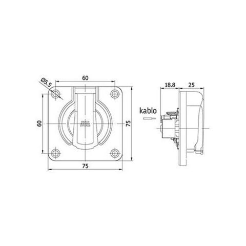 METE ENERJİ 1X16A.MAKİNE PRİZİ ARKA GİRİŞ CON.KPK.YAYLI GRİ 40404605