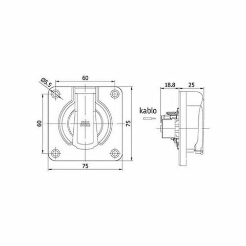 METE ENERJİ 1X16A.MAKİNE PRİZİ ARKA GİRİŞ CON.KPK.YAYLI GRİ 40404605