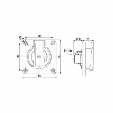 METE ENERJİ 1X16A.MAKİNE PRİZİ ARKA GİRİŞ CON.KPK.YAYLI GRİ 40404605