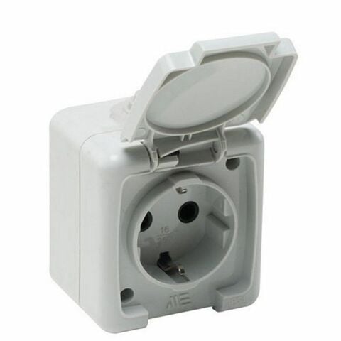 METE ENERJİ NEMLİYER KAPAKLI TOPRAKLI PRİZ GRİ 40500505