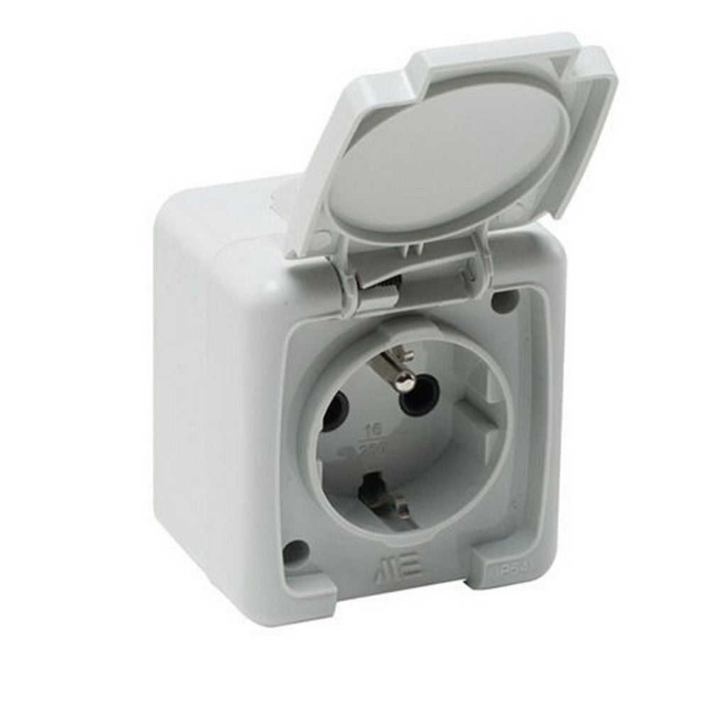 METE ENERJİ NEMLIYER UPS KAPAKLI TOPRAKLI PRIZ (GRİ) 40500605