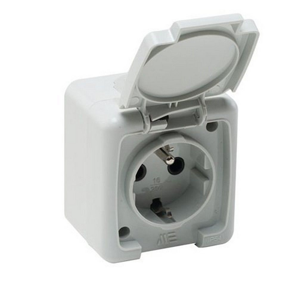 METE ENERJİ NEMLIYER UPS KAPAKLI TOPRAKLI PRIZ (GRİ) 40500605