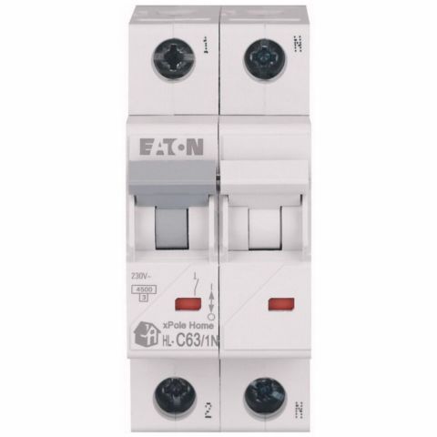 EATON HL-C63/1N MİNYATÜR DEVRE KESİCİ - 4,5KA - C EĞRİSİ - 1X63A+N