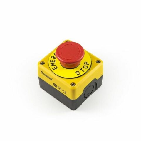 EMAS P1EC400E40K SARI-SİYAH PL.KUTU TEKLİ STOP EMN.ETİKETLİ