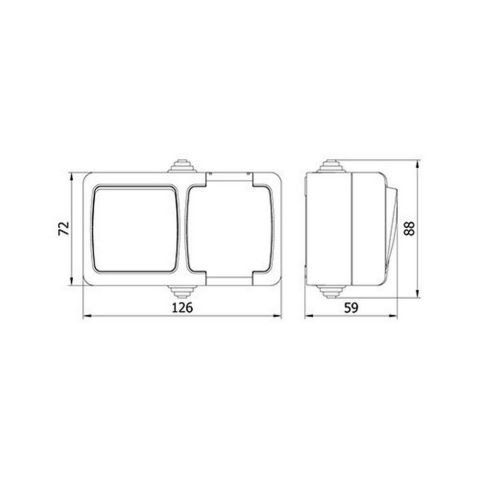 METE ENERJİ NEMLİYER YATAY 2'Lİ ANAHTAR+KAP.TOP. PRİZ 40502505