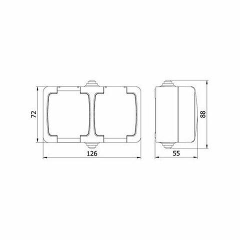 METE ENERJİ NEMLİYER YATAY KAP.TOP.PRİZ+KAP.TOP.PRİZ IP44 40504005