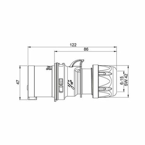 METE ENERJİ 3X16A. IP44 DÜZ FİŞ (VİDALI BAĞL.) 406101V