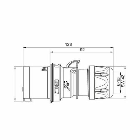 METE ENERJİ 4X16A. IP44 DÜZ FİŞ-(VİDALI BAĞL.) 406103V