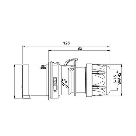 METE ENERJİ 4X16A. IP44 DÜZ FİŞ-(VİDALI BAĞL.) 406103V