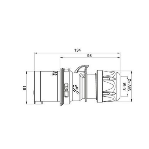 METE ENERJİ 5X16A. IP44 DÜZ FİŞ 406105