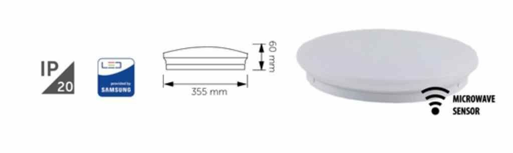 İNOLED 18W  SENSÖRLÜ LED TAVAN ARM(G.I-3000K)