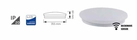 İNOLED 18W  SENSÖRLÜ LED TAVAN ARM(G.I-3000K)