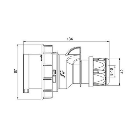 METE ENERJİ 5X16A. IP67 DÜZ FİŞ.-(VİDALI BAĞL.) 406106V