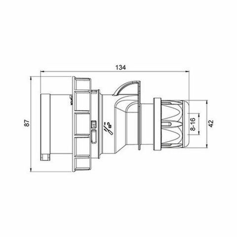 METE ENERJİ 5X16A. IP67 DÜZ FİŞ.-(VİDALI BAĞL.) 406106V