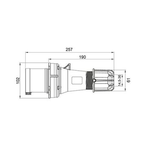 METE ENERJİ 4X63A. IP44 DÜZ FİŞ 406115