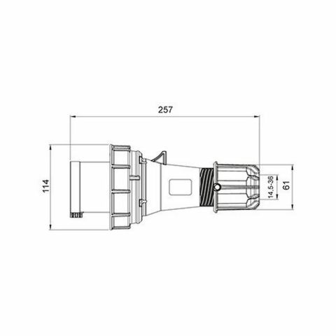 METE ENERJİ 4X63A. IP67 DÜZ FİŞ 406116
