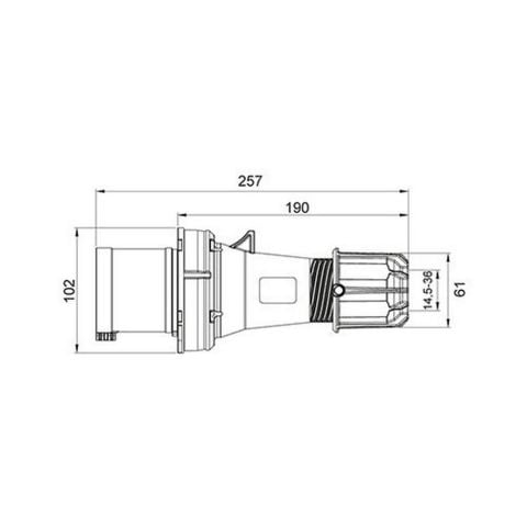 METE ENERJİ 5X63A. IP44 DÜZ FİŞ 406117