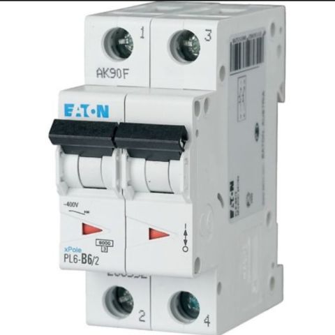 EATON PL6-B6/2 MİNYATÜR DEVRE KESİCİ - 6KA - B EĞRİSİ - 2X6A