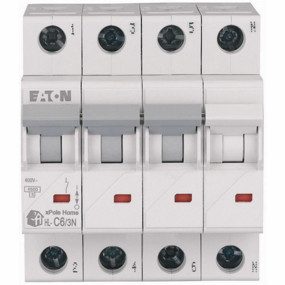 EATON HL-C6/3N MİNYATÜR DEVRE KESİCİ - 4,5KA - C EĞRİSİ - 3X6A+N