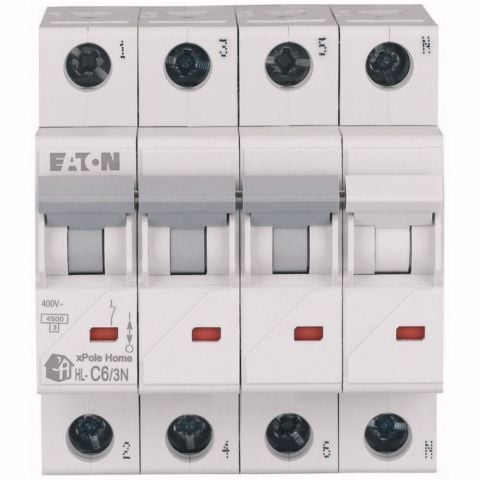 EATON HL-C6/3N MİNYATÜR DEVRE KESİCİ - 4,5KA - C EĞRİSİ - 3X6A+N