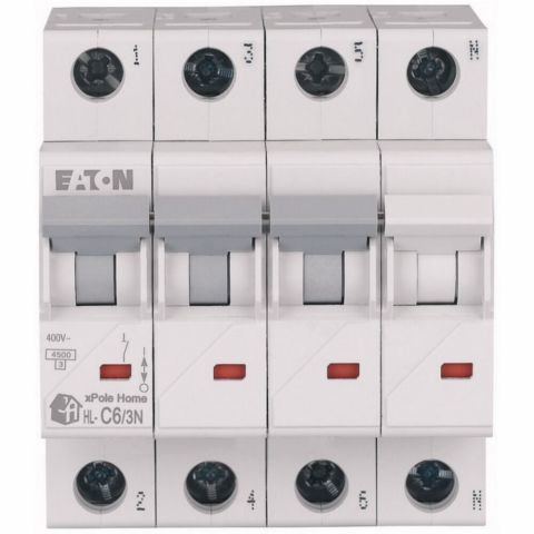 EATON HL-C6/3N MİNYATÜR DEVRE KESİCİ - 4,5KA - C EĞRİSİ - 3X6A+N