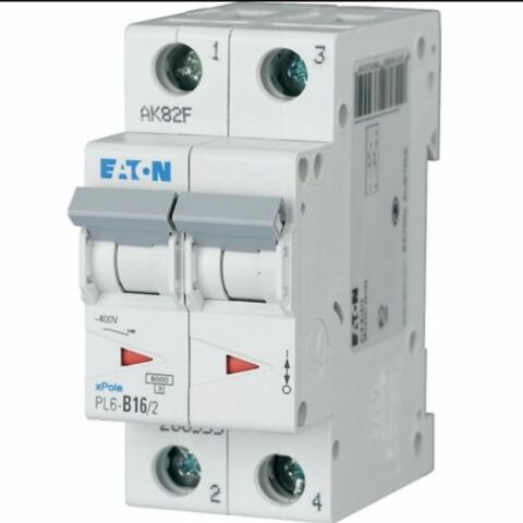 EATON PL6-B16/2 OTOMATİK SİGORTA - 6KA - B EĞRİSİ - Y7-286555