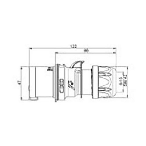 METE ENERJİ 3X16A. IP44 DÜZ FİŞ 110V.4H  VİDALI BAĞLI 406121V