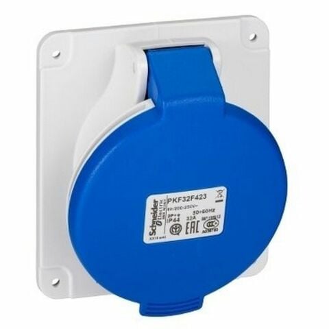 SCHNEIDER PKF32F423 PRATİKA 200-250V AC 3X32A 2P+E MONOFAZE IP44 VİDA BAĞLANTILI EĞİK MAKİNE PRİZİ