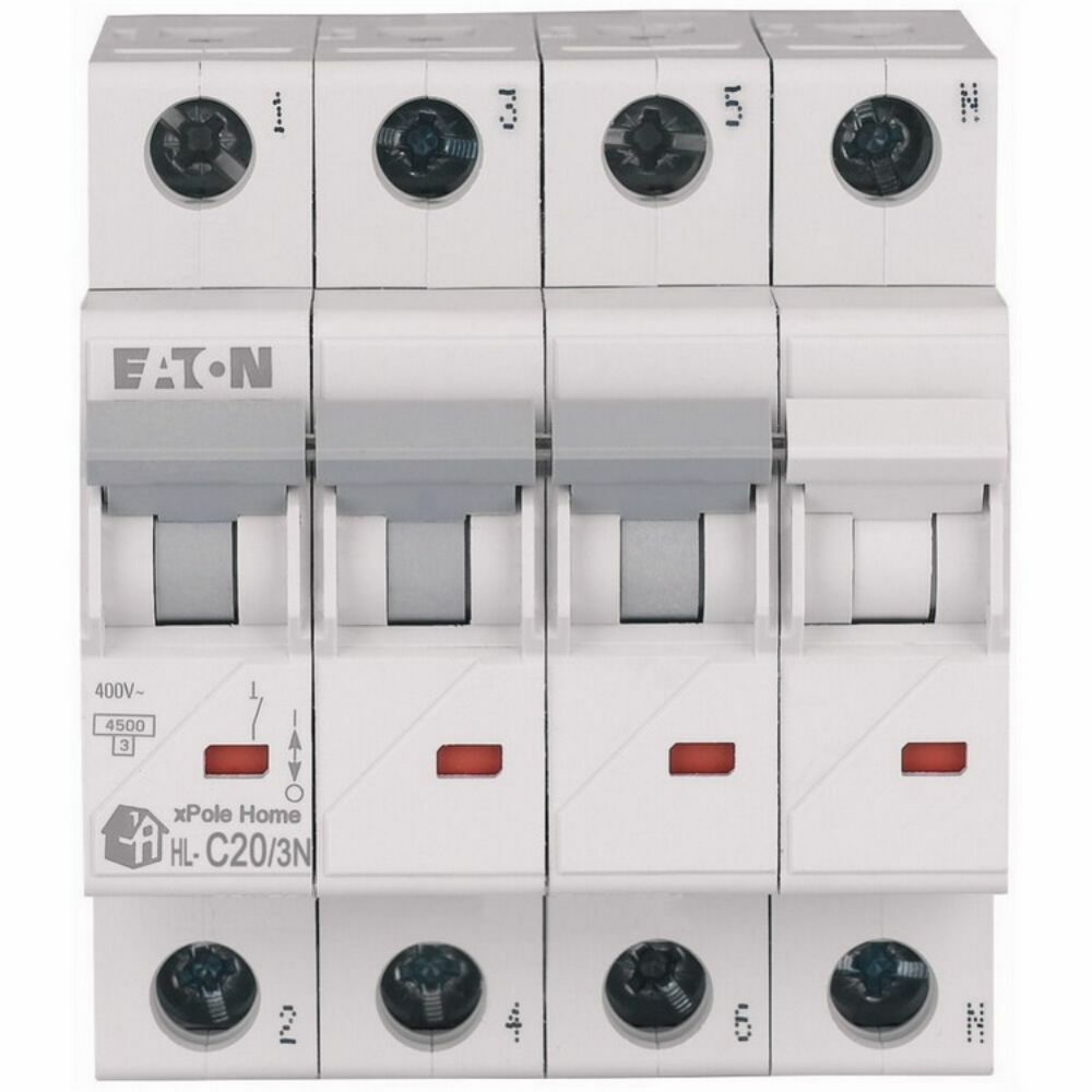 EATON HL-C20/3N MİNYATÜR DEVRE KESİCİ - 4,5KA - C EĞRİSİ - 3X20A+N