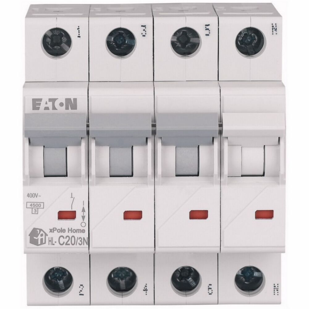 EATON HL-C20/3N MİNYATÜR DEVRE KESİCİ - 4,5KA - C EĞRİSİ - 3X20A+N