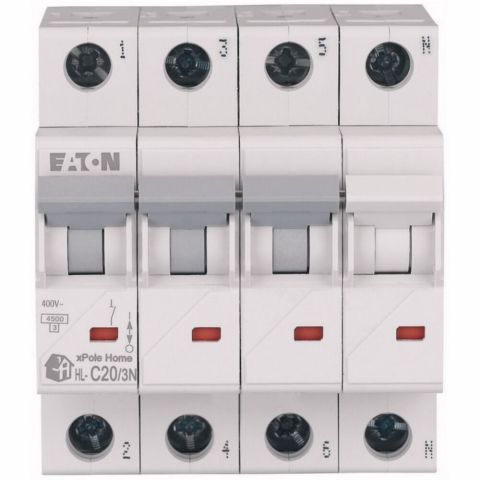 EATON HL-C20/3N MİNYATÜR DEVRE KESİCİ - 4,5KA - C EĞRİSİ - 3X20A+N