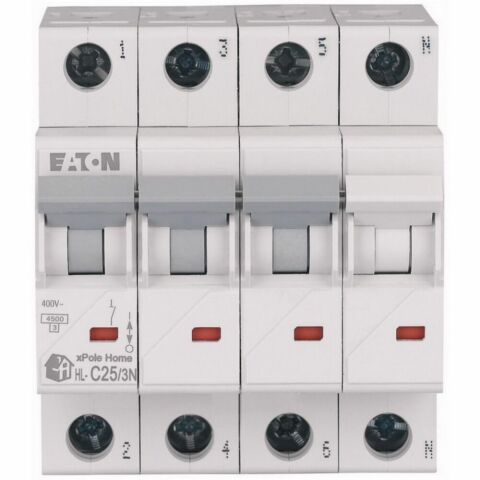 EATON HL-C25/3N MİNYATÜR DEVRE KESİCİ - 4,5KA - C EĞRİSİ - 3X25A+N