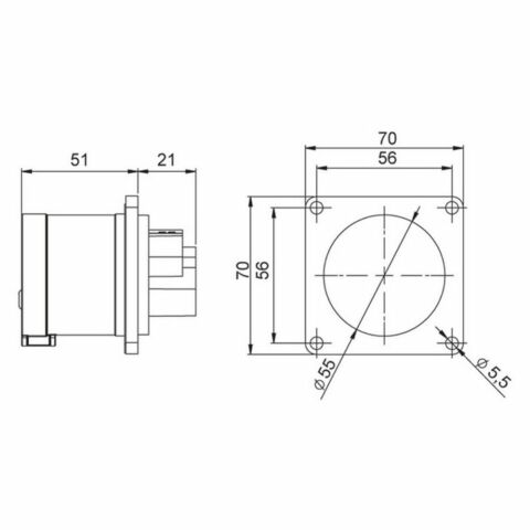 METE ENERJİ 5X32A. IP44 MAKİNE FİŞİ -DÜZ-(VİALİ BAĞL.) 406221V