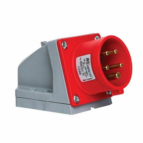 METE ENERJİ 5X16A. IP44 DUVAR FİŞİ -EĞİK GÖVDELİ-(VİDALI BAĞ.) 406305V