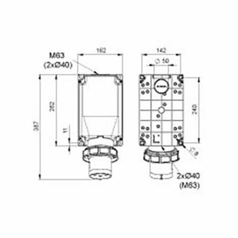 METE ENERJİ 5X125A. IP67 DUVAR FİŞİ -EĞİK GÖVDELİ- 406324