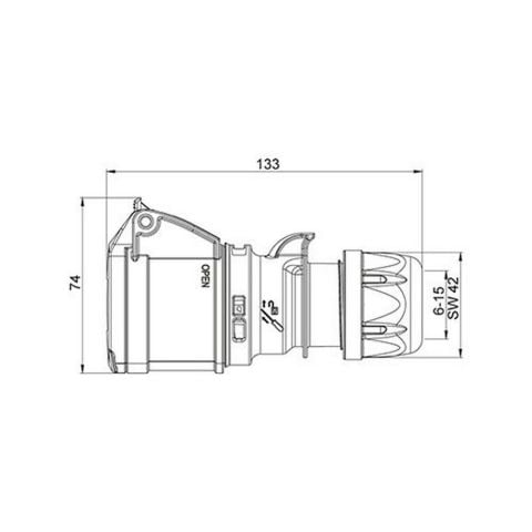 METE ENERJİ 3X16A. IP44 UZATMA PRİZİ 406401