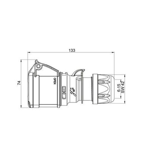 METE ENERJİ 3X16A. IP44 UZATMA PRIZ (VİDALI BAĞL.) 406401V
