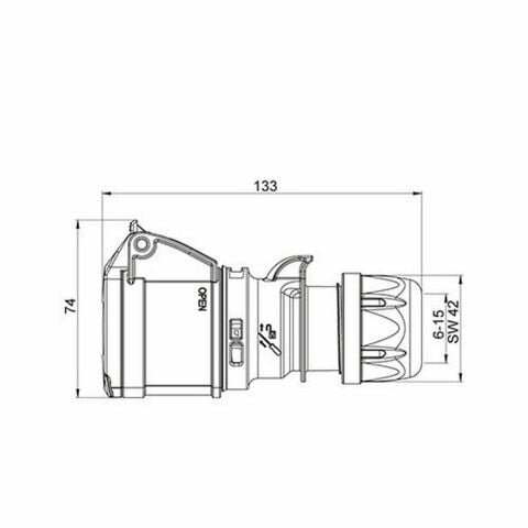 METE ENERJİ 3X16A. IP44 UZATMA PRIZ (VİDALI BAĞL.) 406401V