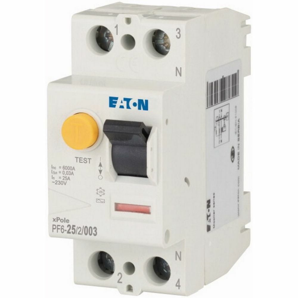 EATON 286492 ARTIK AKIM DEVRE KESİCİLER (AC TİPİ) 2X25A, 6KA, 30MA