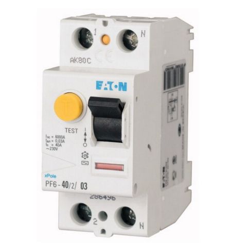 EATON 286498 ARTIK AKIM DEVRE KESİCİLER (AC TİPİ) 2X40A, 6KA, 300MA